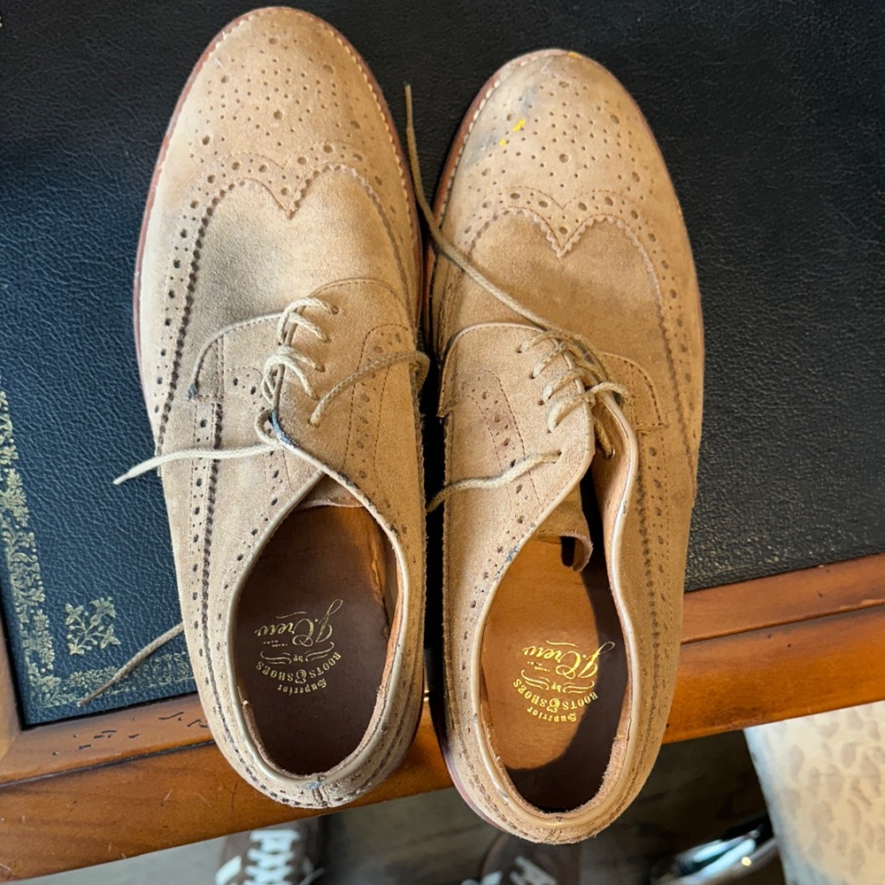 J. Crew Tan Suede Oxford Brogues